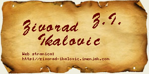 Živorad Ikalović vizit kartica